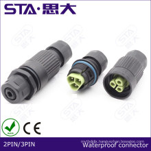 2 Core 2pin BLACK Pigtail Plastics waterproof IP65 led connctor for strip light male female 40cm/pair Applicable 18awg